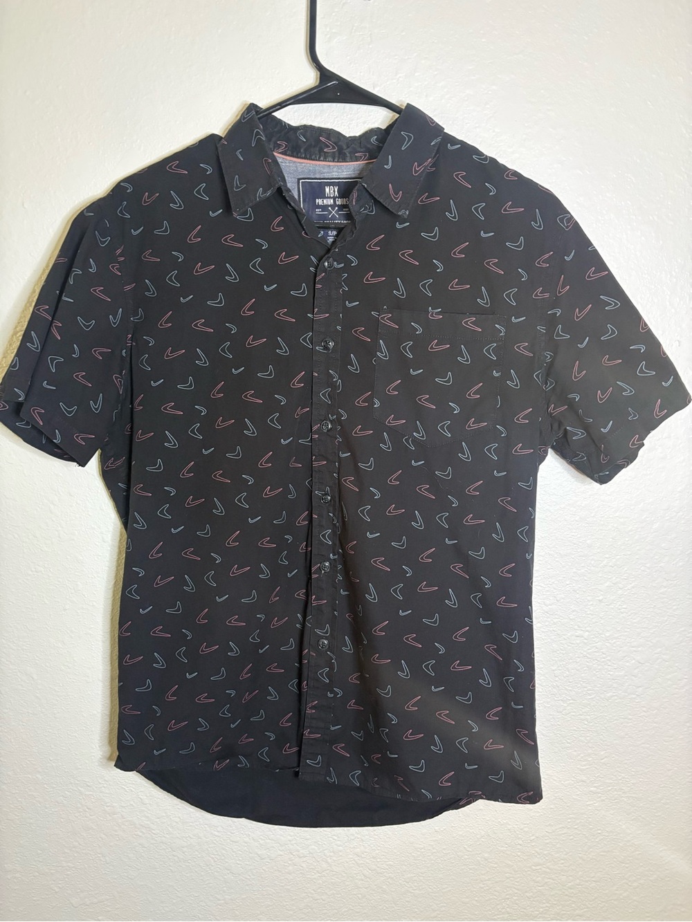 MBX Premium Goods Retro 80s-style Button Up Shirt, S